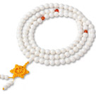 Mode Multi- Row Natural White Sea Shell 108 perles de chapelet de bracelet