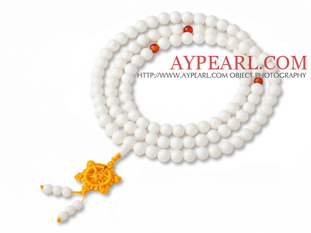 Fashion Multi-Row Natural White Sea Shell 108 Rosary Beads Bracelet