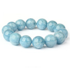 Fashion Natural Round Aquamarine Beaded Stretch Bracelet ( forskjellige størrelser kan være tilgjengelig )