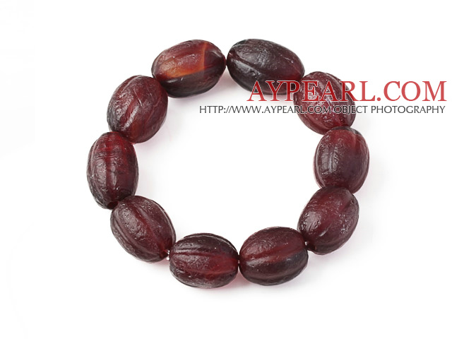 Fashion Natural Pumpkin Shape Original Red Agate Rosary armbånd