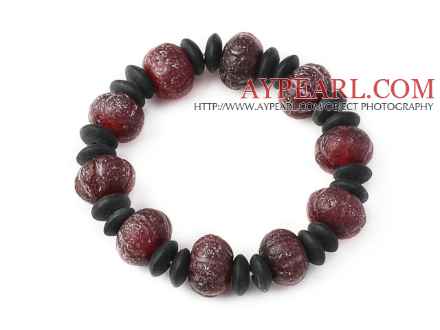 Fashion Natural Pumpkin Shape Original Red Agate Rosary armbånd