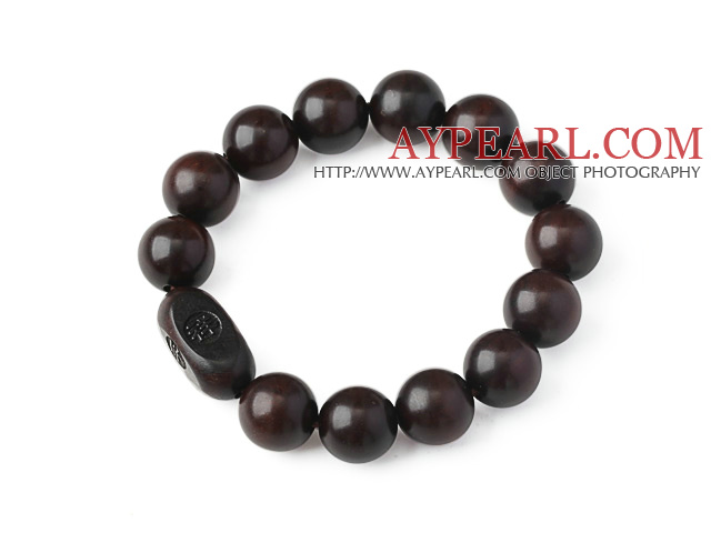 Fashion Jujube Wood Rosary perler armbånd med gravert kinesiske Lucky Words