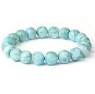 Mode Natural Round Larimar Beaded Stretch Bracelet ( olika storlekar kan vara tillgängliga )