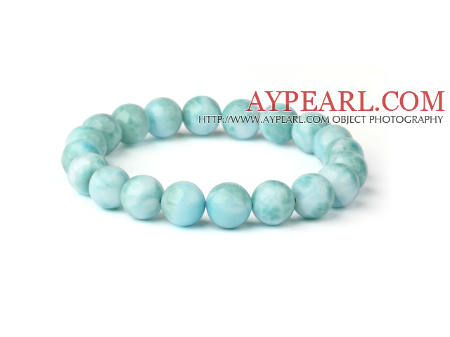 Fashion natürliche runde Larimar Perlen Stretch -Armband ( Verschiedene Größen können verfügbar sein )
