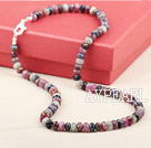 Natural Faceted Ruby Sapphire Stone Necklace