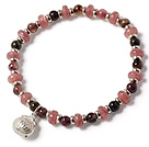 Trendy Simple Style Rhodochrosite And Tourmaline Bracelet With Lucky Bag