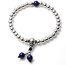 Simple Design Elegant 5mm Sterling silver Beads And 6mm Lapis beads Single Strand Rosary/Prayer Bracelet