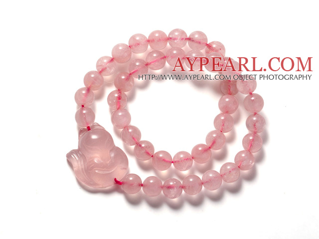 Lovely Fashion Style Double Strands Rose Quartz Bracelet With Rose Quartz Fox Accessory