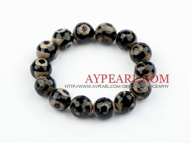 14mm Augenform Tianzhu Achat Perlen elastischen Armreif