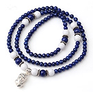 Sample Design Three Strands Natural Lapis Bracelet With 925 Sterling Silver Pi Xiu Accessory