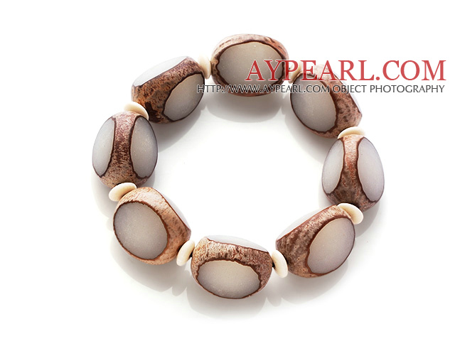 Special Single Strand Bodhi Root And Corozo Nut Bracelet