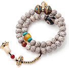 Special Double Strands Bodhi Beads Bracelet With Gold Plated Charms