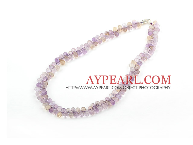 Naturlig Facetterad Drop Shape Ametrine Halsband med Sterling Silver Lås