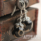 14mm Round Tianzhu Agate Earrings with 925 Sterling Silver Hooks