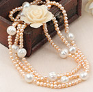 Natural Pink Freshwater Pearl Necklace ( Can also be bracelet )