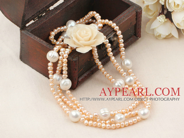 Natural Pink Freshwater Pearl Necklace ( Can also be bracelet )