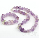 Jade fațete Purple Set cu 925 de accesorii Sterling Silver (colier si bratara nepotrivit)