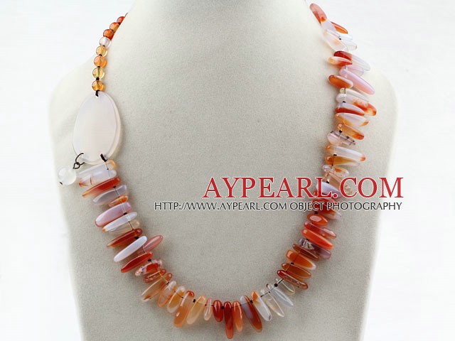 Assorted Natural Color Round Aagate och Branch Shape Agate Halsband