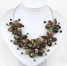Wholesale Indidan Agate and Green Opal Flower Necklace