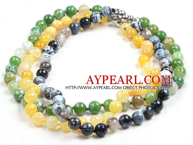 Simple de proiectare singur fir 10mm foc Agate margele colier (Random Color)