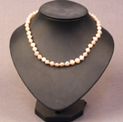 Single Strand Vit Coin Pearl Halsband med karneol halsband med magnetlås