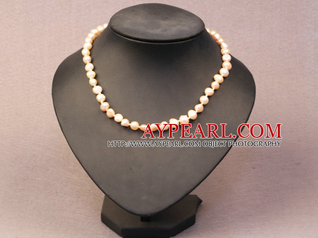 Simple Trendy Style Natural Pink Potato Pearl Necklace