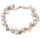 Wholesale White Color Irregular Shape Top Drilled Freshwater Pearl Necklace