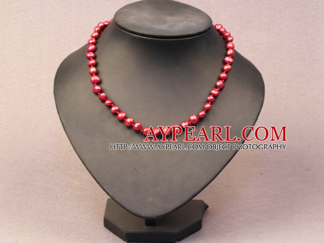 Enkelt trendy stil Natural Red Potato Pearl Necklace