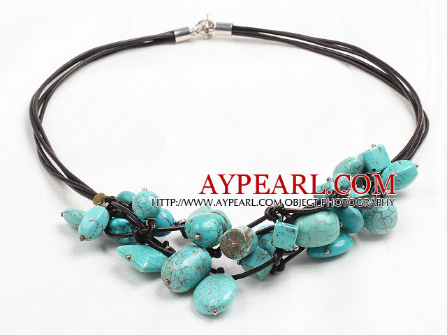 2013 Summer New Design Black Series Hekle tråden Innpakket Visional Agate Fet Nekclace