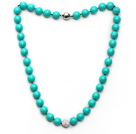 Wholesale 2013 Summer New Design Green Color Round 10mm Seashell Beaded Knotted Necklace with White Rhinestone Ball