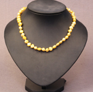 Simple Trendy Style Natural Bright Yellow Potato Pearl Necklace