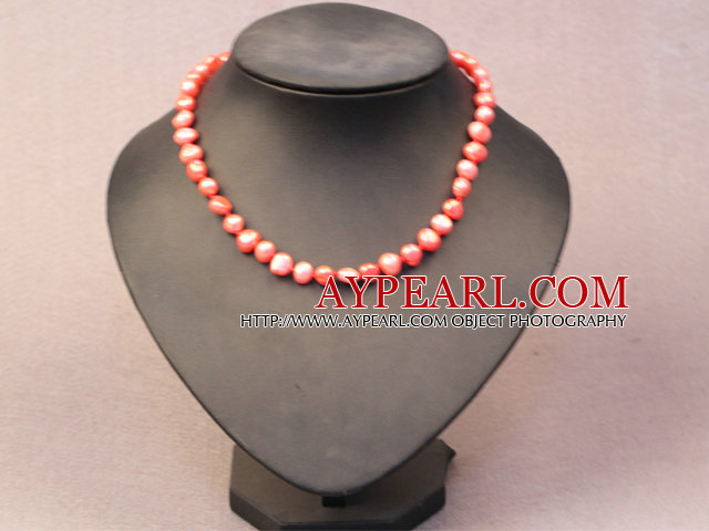 Enkelt trendy stil Kvinner Natural Bright Orange Potato Pearl Necklace