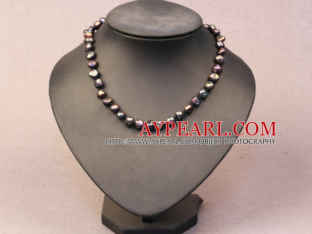 Enkelt trendy stil Natural Dark Brown Potato Pearl Necklace