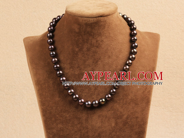 Best Mother Gift Graceful 10-11mm Natural Coffee Pearl Party Necklace