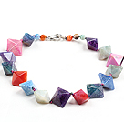 Classic Design Multi Color Solid Cutting Fire Agate Chunky Necklace
