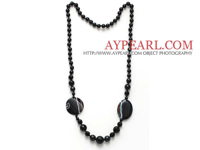 Black Series assorties multi Forme agate noire Collier