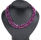 Simple Design 18mm Round Light Purple Acrylic Beads Necklace with Black Metal Chain