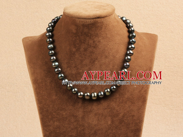 Bestes Muttergeschenk Graceful 10-11mm natürliche Black Pearl-Party-Halskette