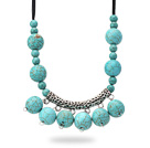 Nouveau design burst collier turquoise avec le Tibet Argent Accessoire Tube