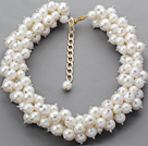 Asortate rotunde albe acrilic Pearl cravată colier