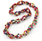 Ny Design rundt assortert farget Multi-farge Howlite Link Beaded halskjede