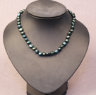 Simple Trendy Style Natural Dark Green Pearl Necklace