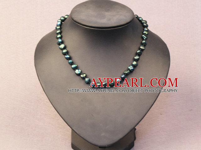 Simple style branché naturel Vert foncé collier de perles