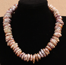 Populære stil Natur Coin Shape Purple Rebirth Pearl Choker Necklace