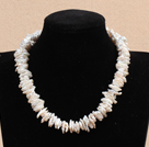 Populära Style Natur oregelbunden form Vit Rebirth Pearl Choker halsband med magnetlås