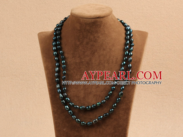 Chic lang stil Natural Black Pearl Necklace beste gave