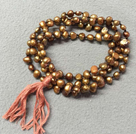 New Arrival Natural Brown Purple Potato Pearl Necklace WithTassel (Also can be Bracelet)