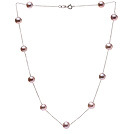 High Quality Single Strand 8-9mm Natural Purple Freshwater Pearl Necklace With 925 Sterling Silver Chains (No Box)