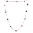 Haute Qualité Simple Strand 8 -9mm naturel pourpre d'eau douce collier de perles avec 925 chaînes en argent sterling ( sans boîte)