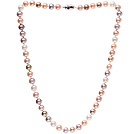 Fashion A Grade 8-8.5mm Natural Multi Color Freshwater Pearl Beaded Necklace (No Box)